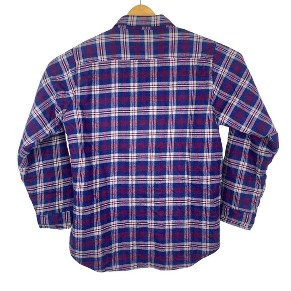 Vtg Woolrich Flannel Jacket Insulated Lined Button Up Large Lumberjack Blue Red - Picture 9 of 10